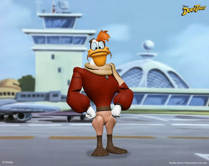 Figurine Neca de Launchpad McQuack (Flagada Jones) de DuckTales, 18 cm, position debout avec détails colorés.