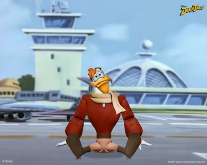 Figurine Neca de 18 cm de Launchpad McQuack, personnage de DuckTales : la bande à Picsou, en pose avec détails colorés.