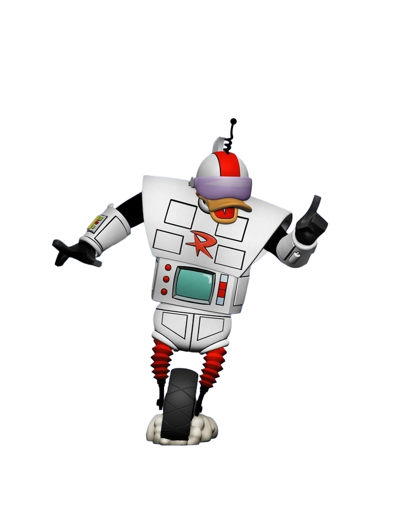 Figurine Gizmoduck de 18 cm de DuckTales : la bande à Picsou, marque Neca, montrant le personnage en détail.