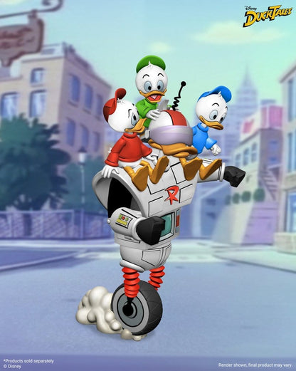 Figurine Gizmoduck de 18 cm de la série DuckTales : la bande à Picsou, marque Neca, montrant le personnage en détail.