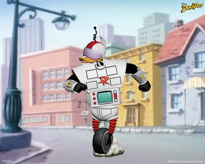 Figurine Gizmoduck de 18 cm de la série DuckTales : la bande à Picsou, marque Neca, montrant la figurine détaillée de ce héros en action.