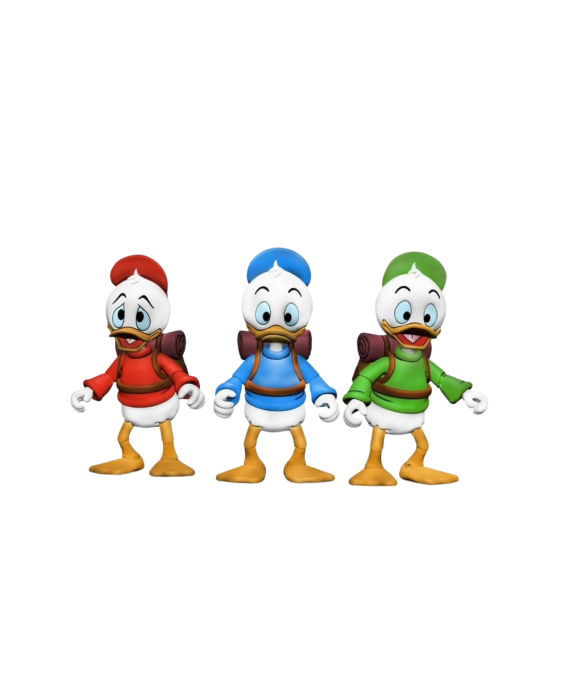 Figurines Neca de Riri, Fifi et Loulou de la bande à Picsou dans la série DuckTales, pack de 3 figurines de personnages de dessins animés