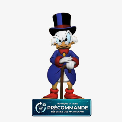 Figurine Neca d'Oncle Picsou de DuckTales, personnage de bande à Picsou, en détail avec sa tenue caractéristique.
