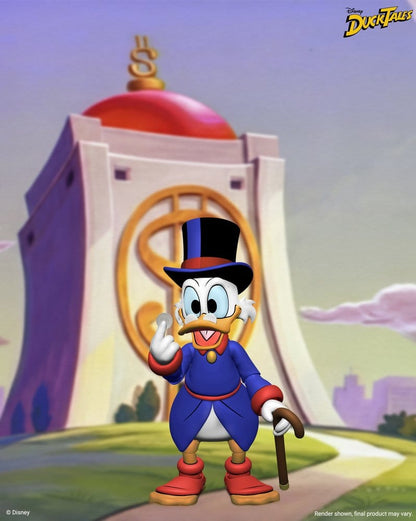 Figurine Neca d’Oncle Picsou de DuckTales, personnage de la bande à Picsou, avec détails colorés et pose dynamique.