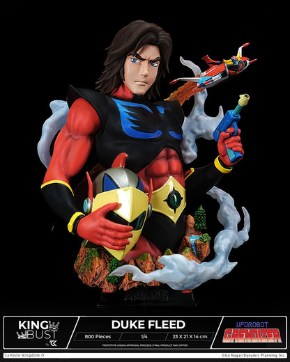 Statuette de Goldorak - King Bust Actarus en résine, représentant Duke Fleed avec détails colorés, de la collection Cartoon Kingdom.