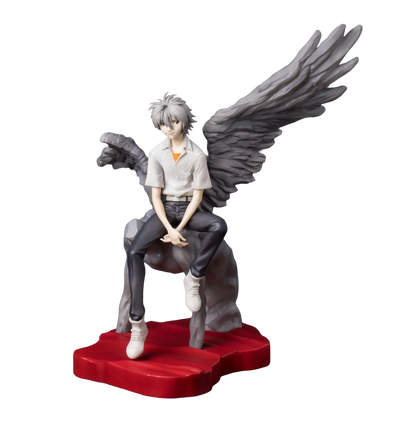 Figure de la figurine Kaworu Luminasta de Rebuild of Evangelion par Sega, montrant la figurine détaillée de Kaworu.
