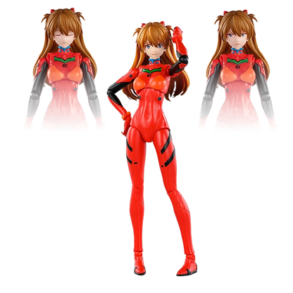Kit maquette Evangelion Asuka Plug Suit Fantastics Series FF03 par Blokees, modèle détaillé de la figurine d'Asuka dans sa combinaison.