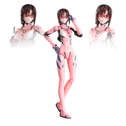 Modèle maquette Evangelion Blokees Fantastics FF02 Mari dans son plug suit, détail précis et couleurs vives, présenté en pose dynamique.