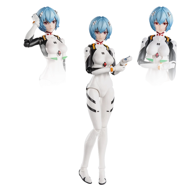 Maquette Blokees Evangelion Rei Ayanami en combinaison de plug, modèle de la série Fantastics FF01, figurine détaillée.