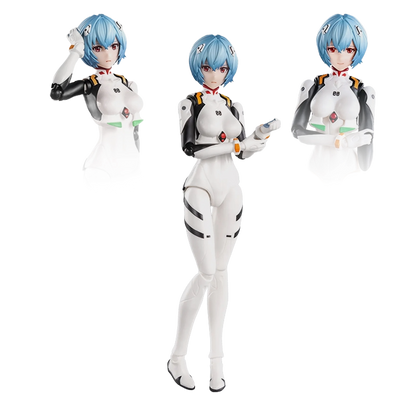 Maquette Blokees Evangelion Rei Ayanami en combinaison de plug, modèle de la série Fantastics FF01, figurine détaillée.