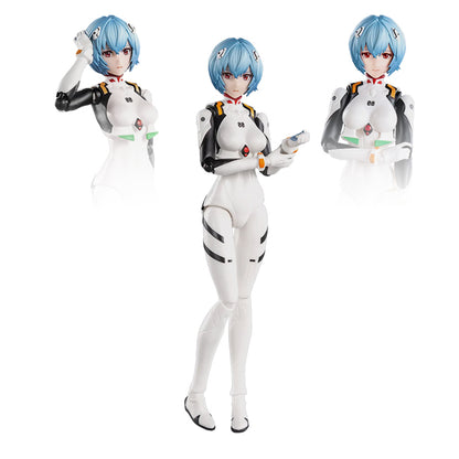 Kit maquette Evangelion Blokees FF01 Ayanami Rei en combinaison de plug, figurine modelisée avec détails précis et couleurs vibrantes.