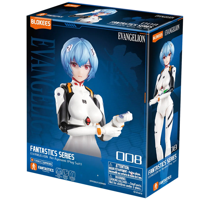 Kit maquette Evangelion Blokees FF01 Ayanami Rei en plug suit, modèle détaillé de la série Fantastics.