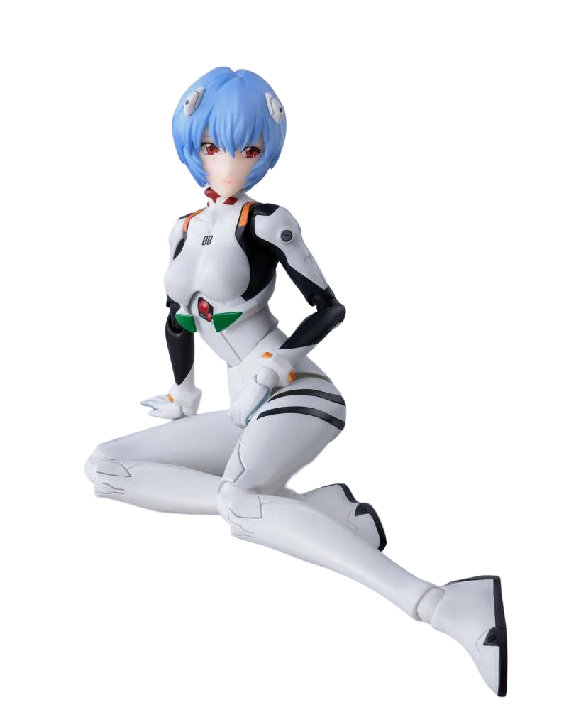 Figurine Rei Ayanami de Neon Genesis Evangelion, S.H.Figuarts, 14 cm, par Bandai Tamashii Nation, vue de face avec détails colorés