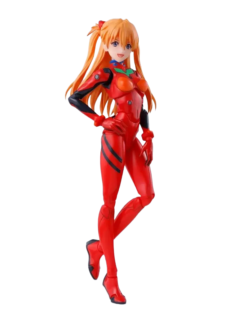 Figurine Asuka Shikinami Langley Neon Genesis Evangelion, Bandai Tamashii S.H.Figuarts, 14 cm, pose dynamique, détails précis