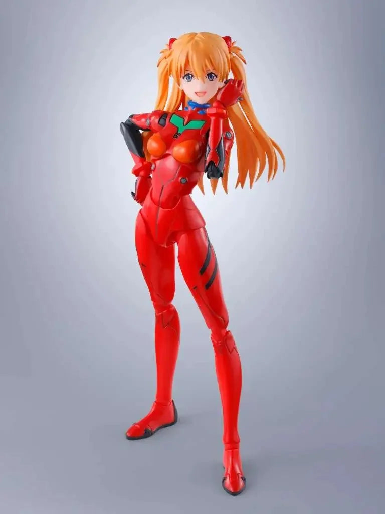 Figurine Asuka Shikinami Langley Neon Genesis Evangelion de 14 cm, S.H.Figuarts par Bandai Tamashii nation, détail et pose dynamique
