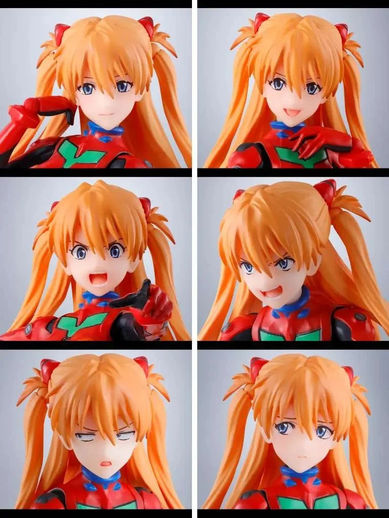 Figurine Asuka Shikinami Langley Neon Genesis Evangelion, Bandai Tamashii S.H.Figuarts, 14 cm, détail précis et articulation.