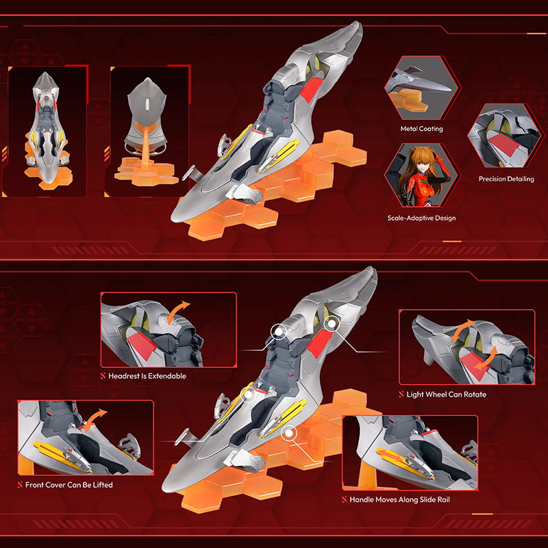 Maquette du cockpit d'Asuka dans la série Fantastics Evangelion Blokees, modèle détaillé pour collection et display.