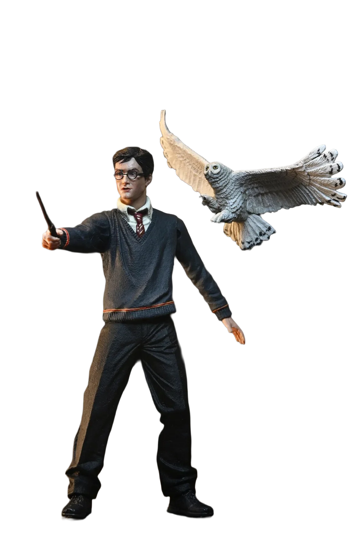 Figurine Harry Potter de la collection Legacy de 17 cm de Neca, représentant le personnage avec détails réalistes et costume magique.