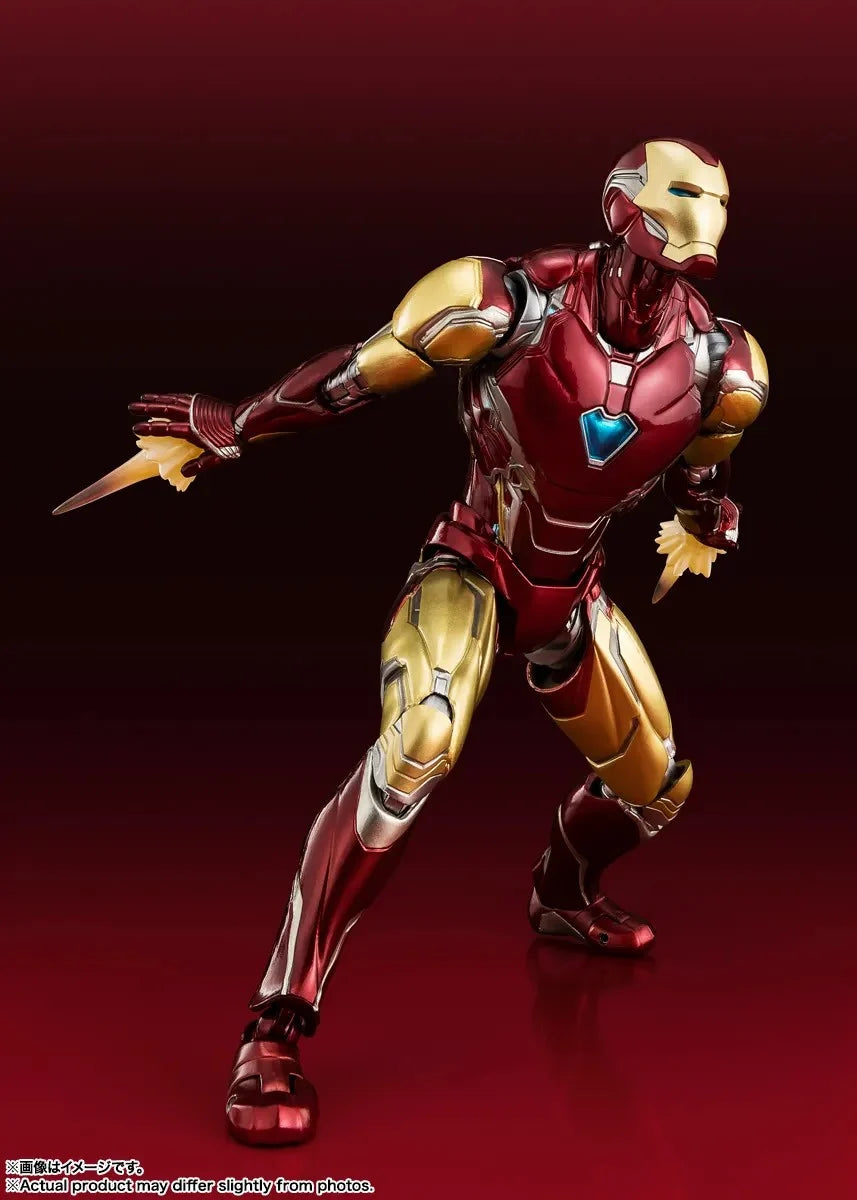 Figurine Iron Man Mark 85 de la saga Infinity, S.H. Figuarts Bandai Tamashii Nation, 15 cm, détails précis et articulation.