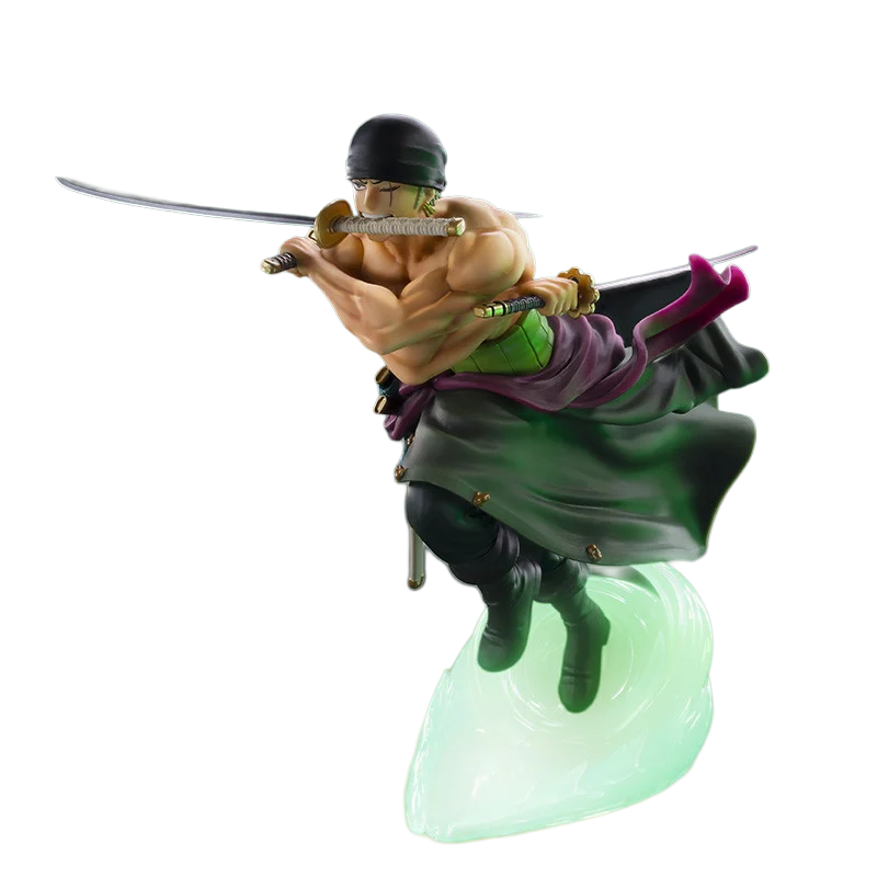 Figurine phosphorescente Zoro Roronoa de 18 cm, figurine One Piece Abystyle, détaillée et colorée.