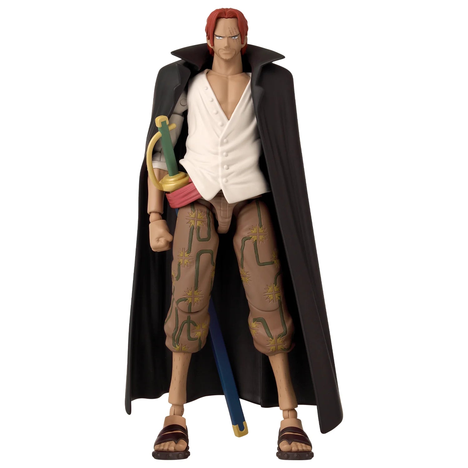 Figurine Bandai ONE PIECE Shanks, héros d'anime, haute qualité, 17 cm, détaillée et expressive.