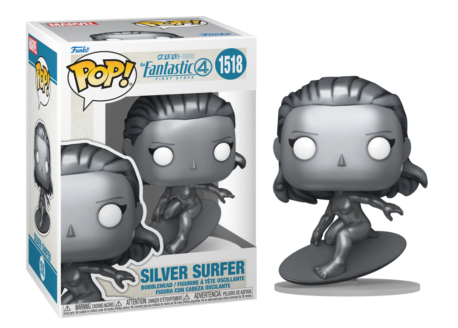 LES 4 FANTASTIQUES - POP Marvel N° 1518 - Le Surfeur d'Argent - Toys Legacy Collection