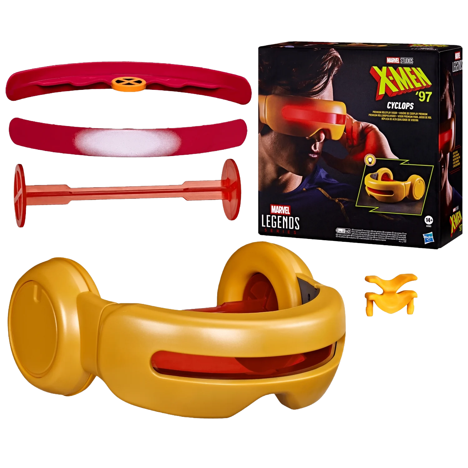 Visière de Cyclope X-MEN '97 Replica Legend Series, accessoire de cosplay premium, fabriqué par Hasbro, vue de face.