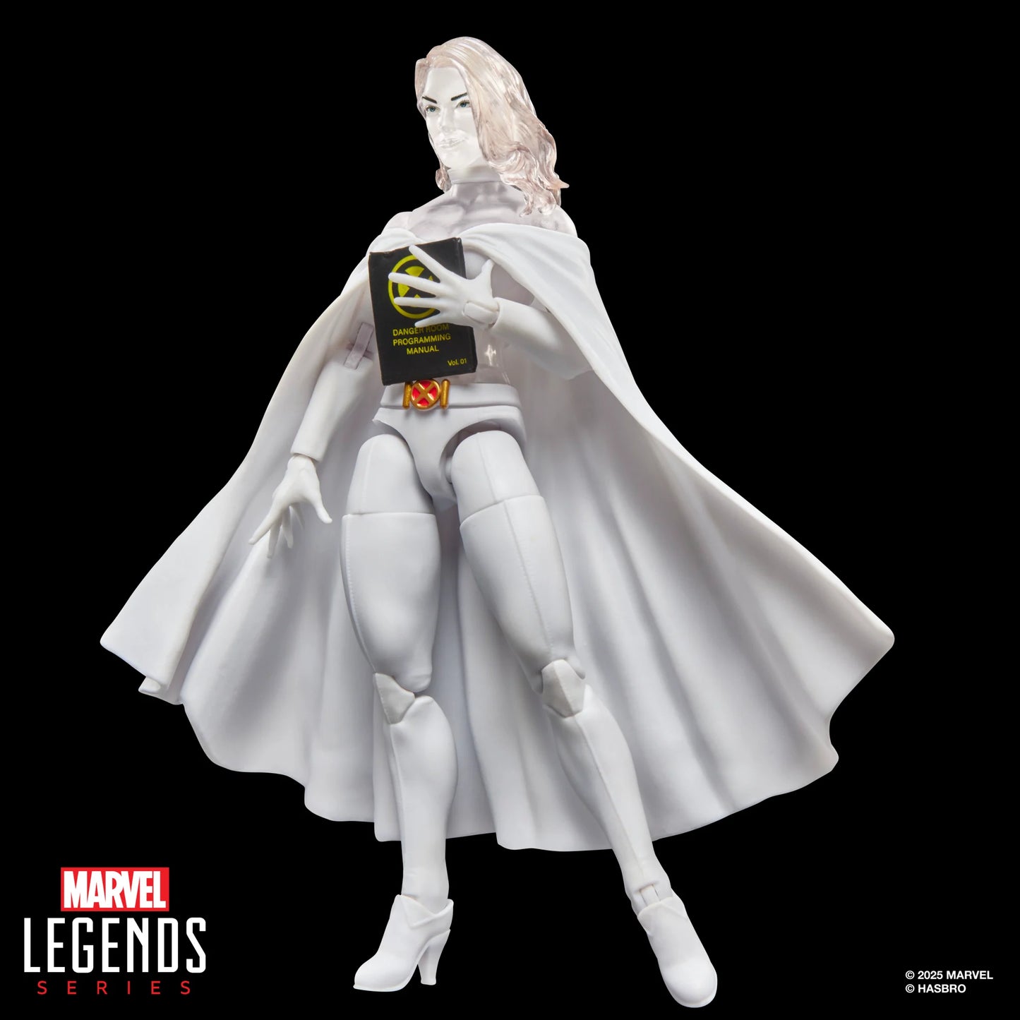 Figurine Emma Frost Marvel en forme de diamant, figurine Legends Series de 15 cm, par Hasbro, détail de la héroïne.