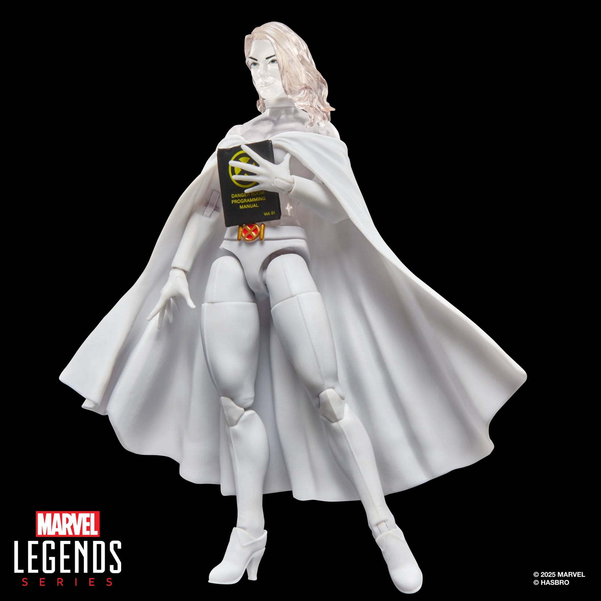 Figurine Emma Frost Marvel en forme de diamant, figurine Legends Series de 15 cm, par Hasbro, détail de la héroïne.
