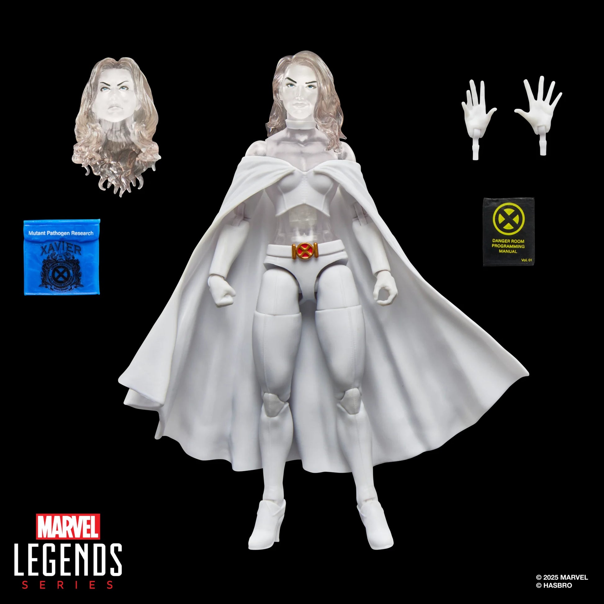 Figurine Marvel Emma Frost "Forme Diamant" de la série Legends, 15 cm, de la marque Hasbro, montrant Emma Frost en forme de diamant.