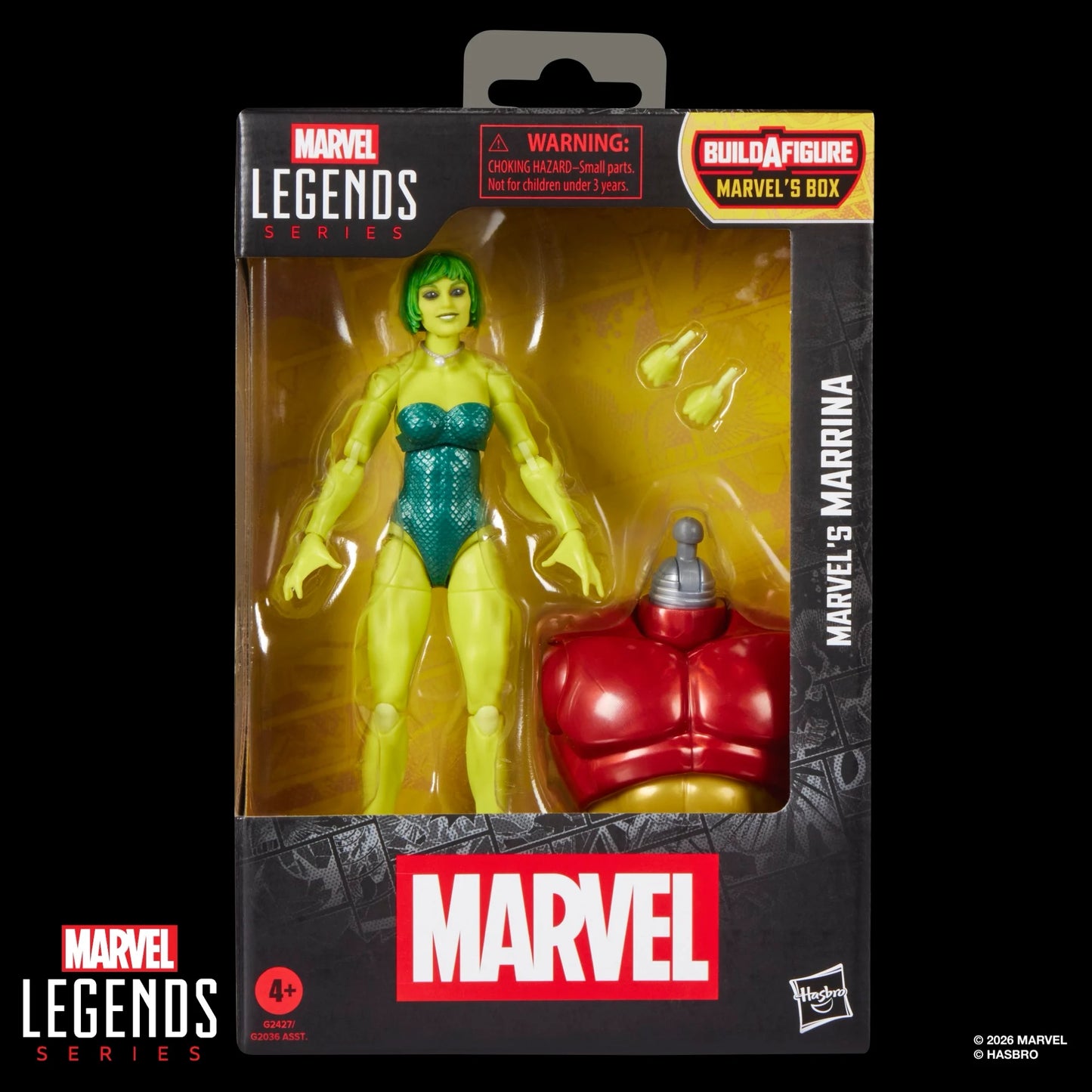 Figurine Marvel Legends Series Marvel's Marrina (Division Alpha) de 15 cm, personnage de bande dessinée, fabriquée par Hasbro.