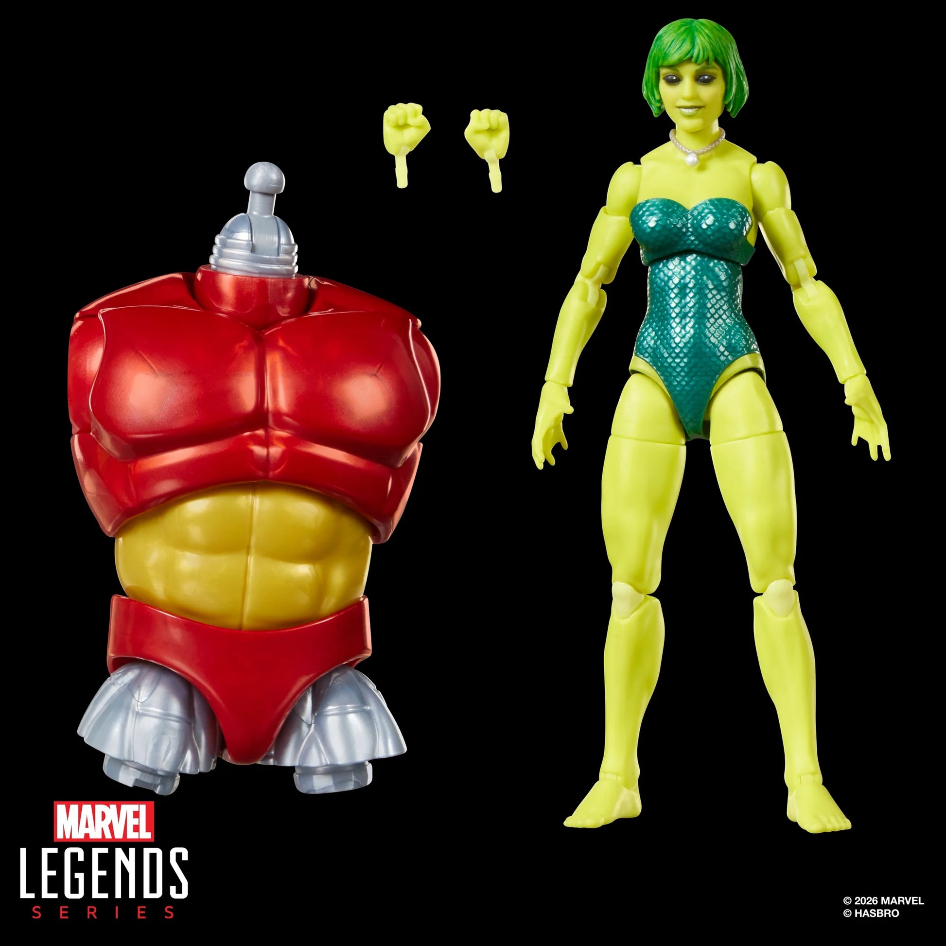 Figurine Marvel Legends Series Marvel's Marrina (Division Alpha) de 15 cm de Hasbro, vue de face avec détails colorés.