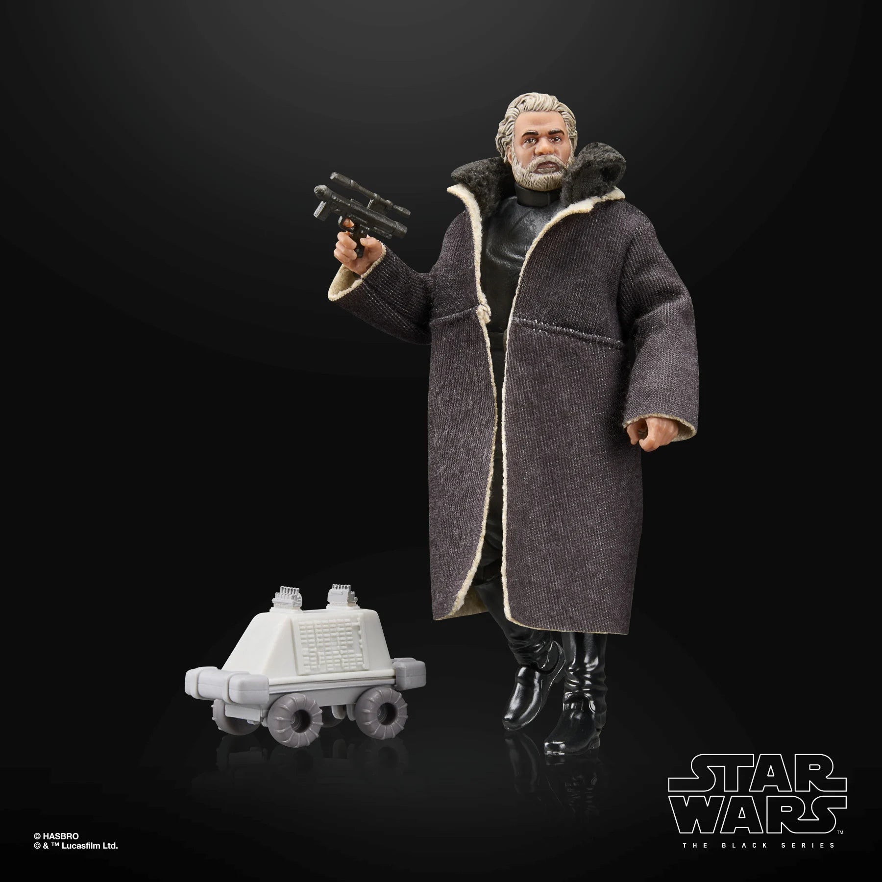 Figurine Black Series Mandalorian et Grogu, Warlord Impérial, 15 cm, marque Hasbro, vue de face sur fond blanc