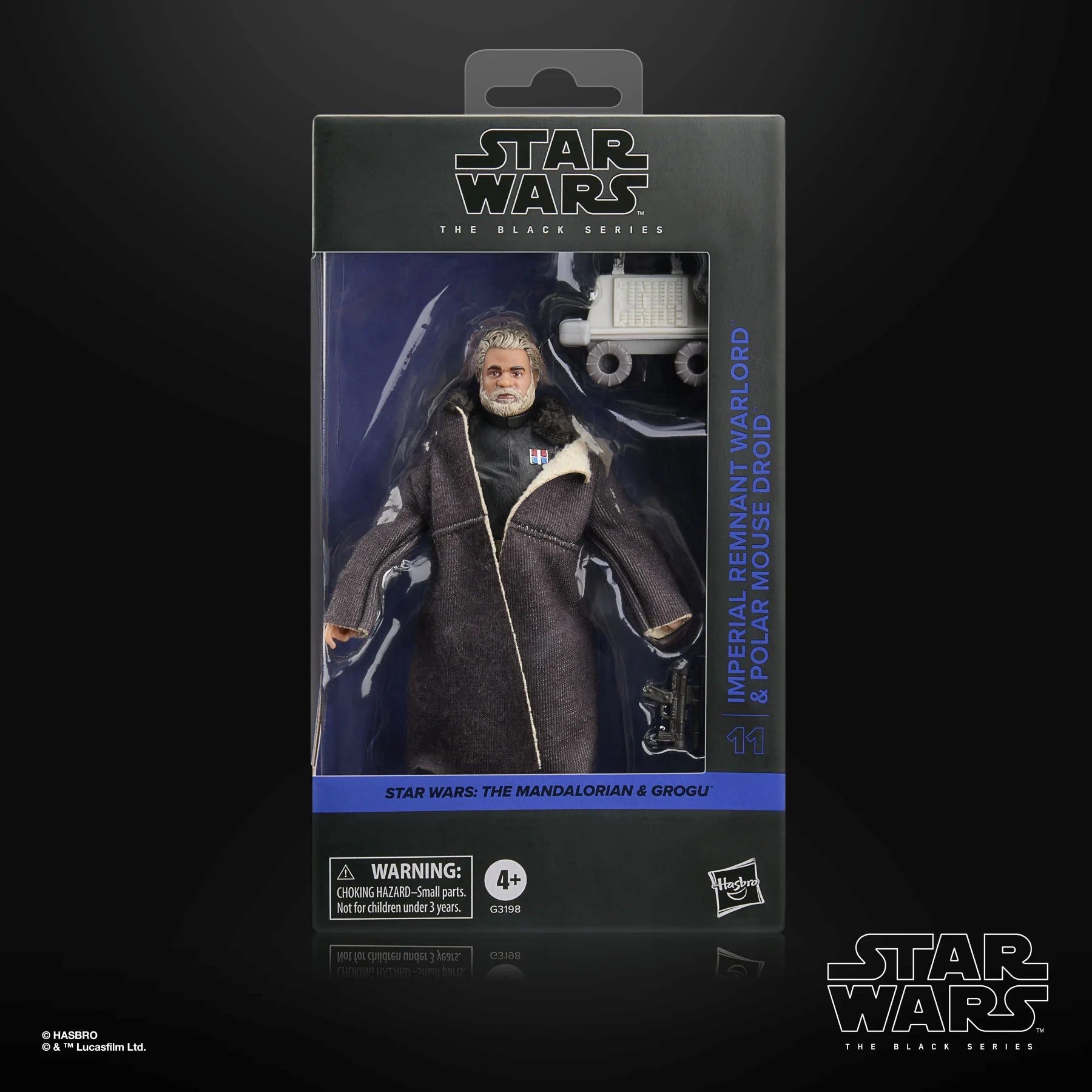 Figurine Mandalorian et Grogu, Warlord Impérial, série Black, 15 cm, figurine détaillée de la marque Hasbro.