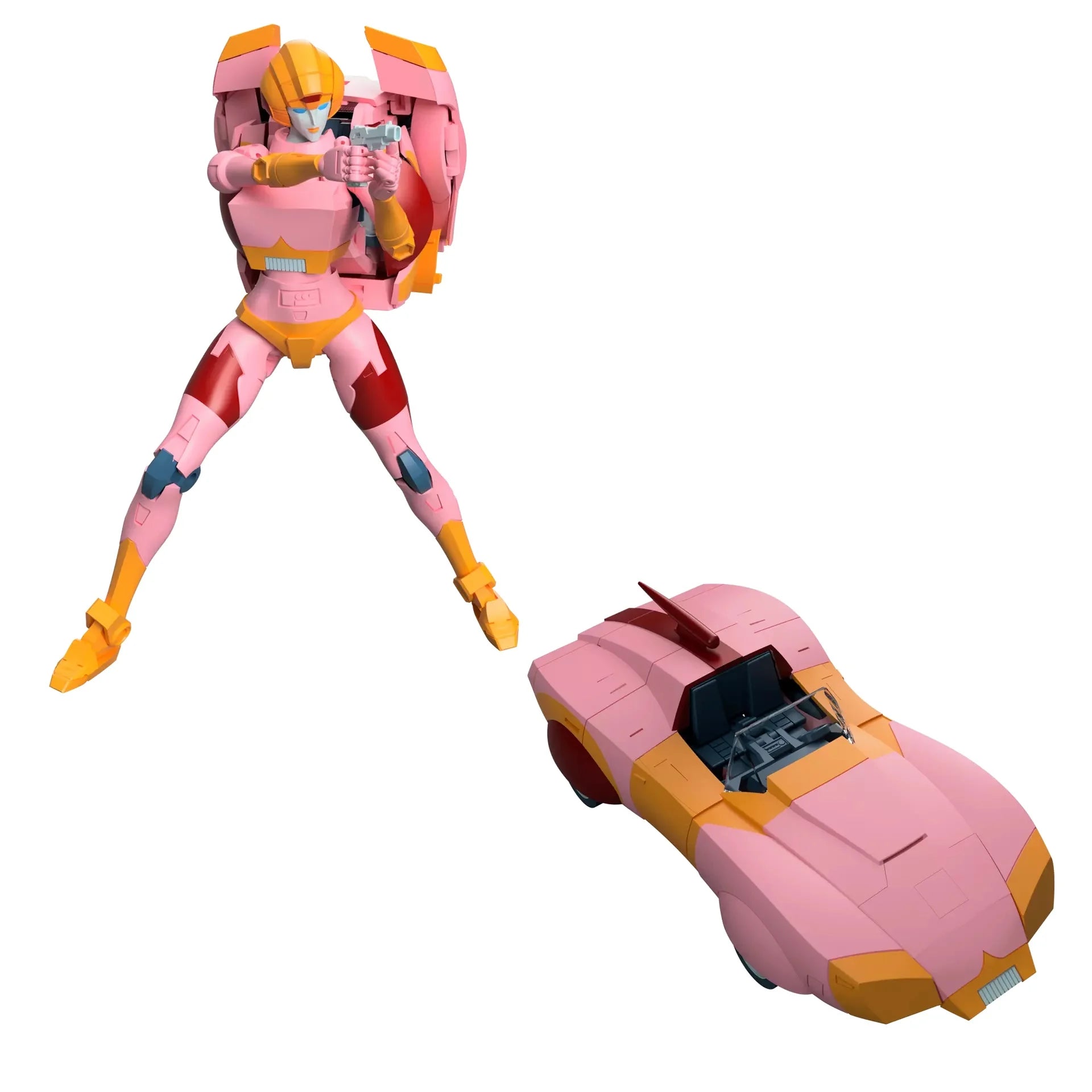 Figurine Takara Tomy MPG-23 Arcee Agent Secrète Transformers, 17,5 cm, personnage de la série Transformers.