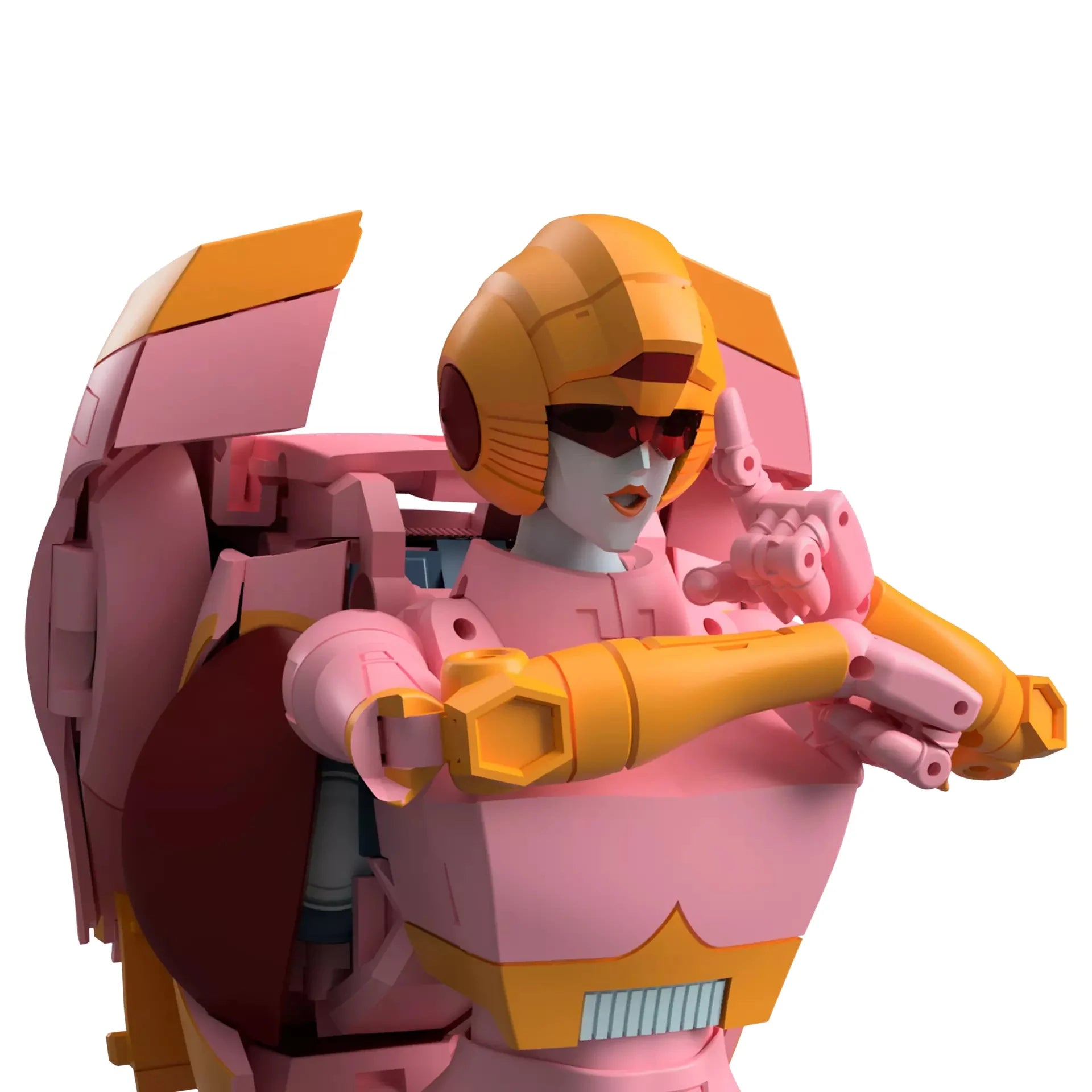 Figurine Arcee de Transformers MPG-23, secret agent, Takara Tomy, 17,5 cm, détails colorés et pose dynamique.