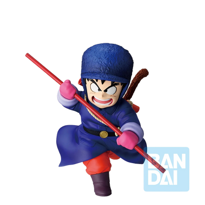 Figurine Bandai de Son Goku de Dragon Ball contre l'Armée du Red Ribbon, 14 cm, pose dynamique et détails précis.