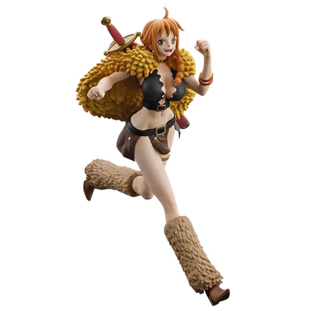 Figurine Nami de One Piece, Giant Bash!! Vol.1, 15 cm, marque Bandai, vue de face avec détails colorés et expression dynamique.