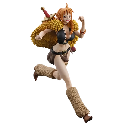 Figurine Nami de One Piece, Giant Bash!! Vol.1, 15 cm, marque Bandai, vue de face avec détails colorés et expression dynamique.