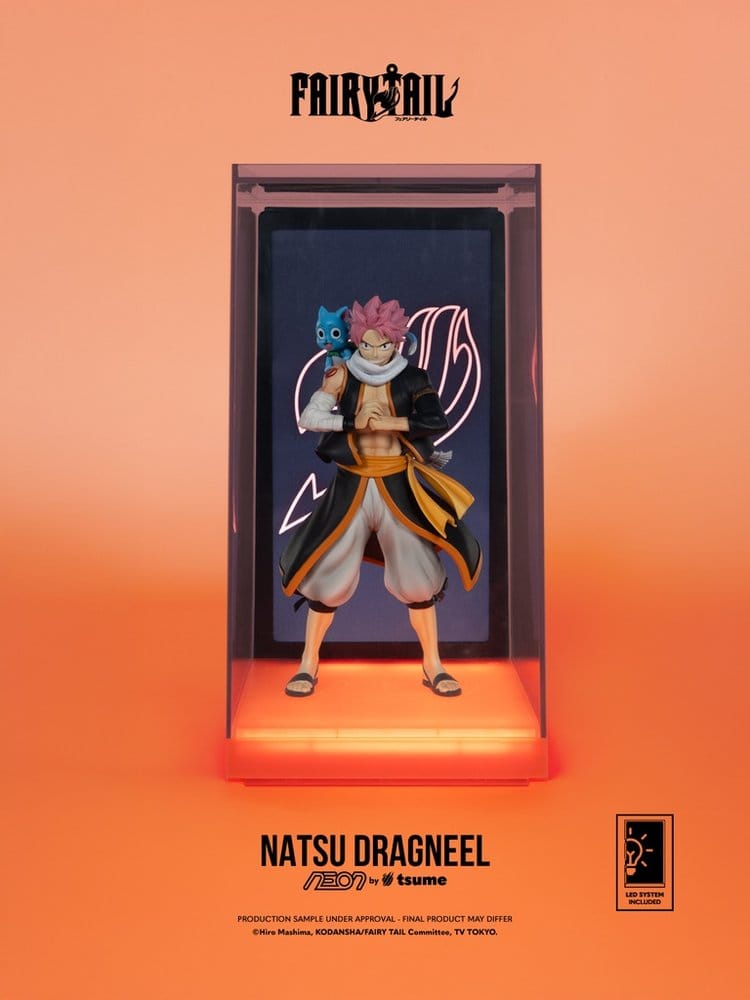 Figurine Neon Fairy Tail Natsu Dragneel 1/9, 25 cm de Tsume, figurine détaillée de personnage de manga.