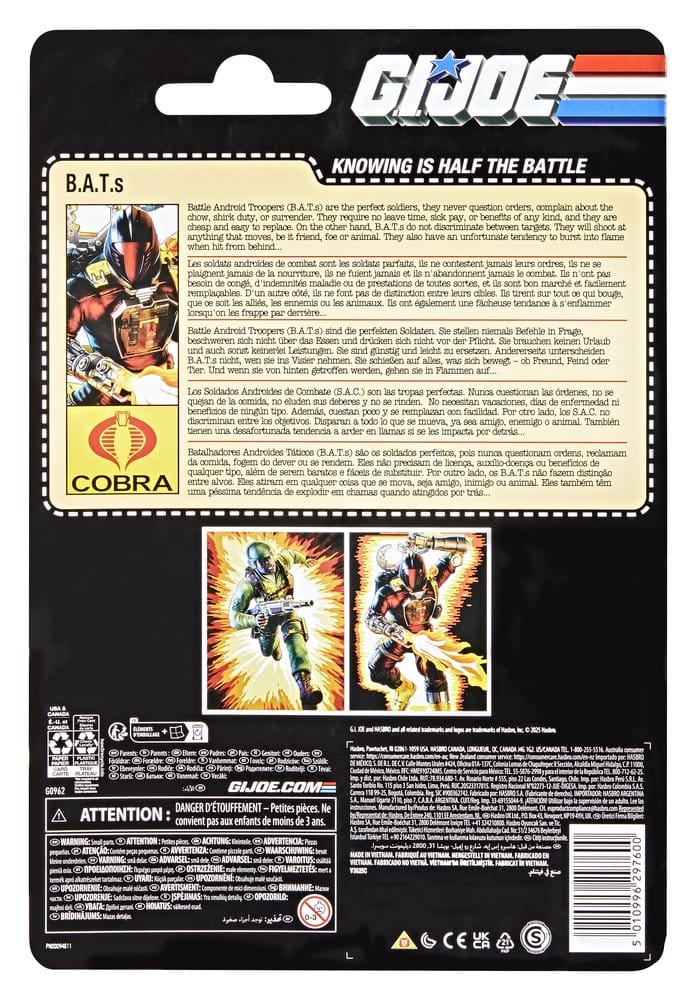 Figurine Hasbro G.I. Joe Classified Series Retro B.A.T. de 15 cm avec armure et accessoires articulés