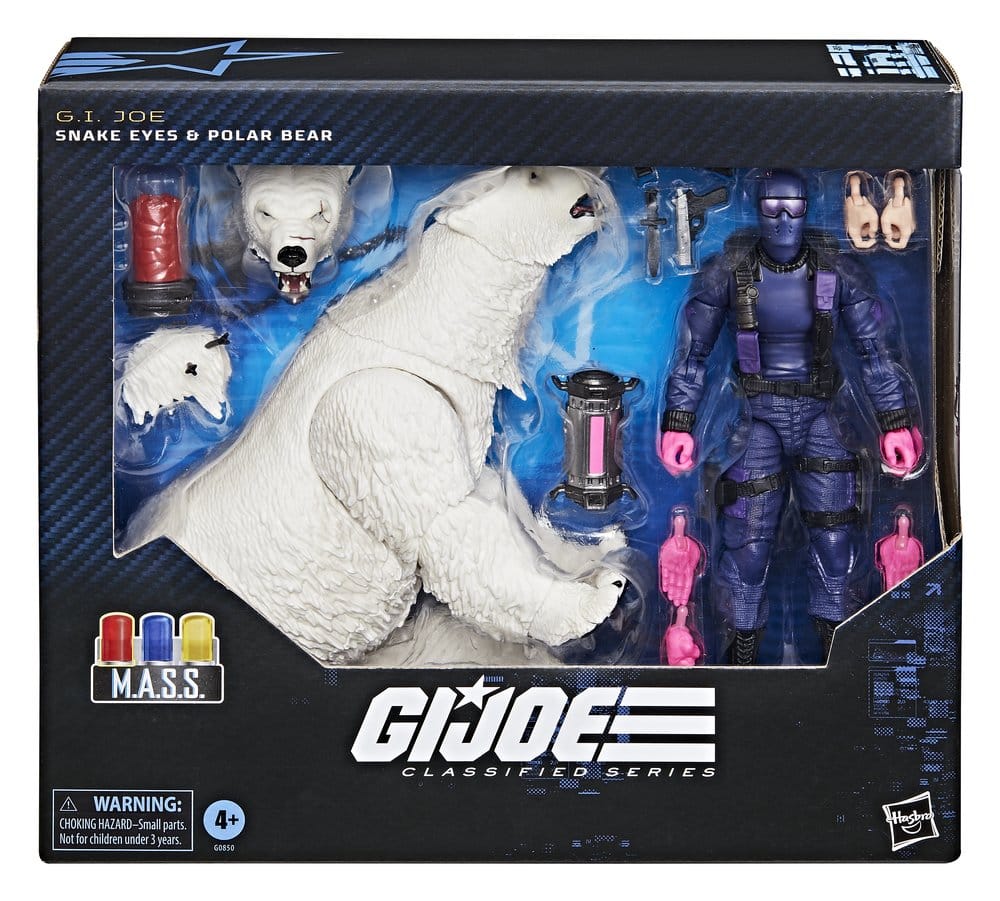 Figurine Hasbro G.I. Joe Classified Series Snake Eyes avec ours polaire, 15 cm