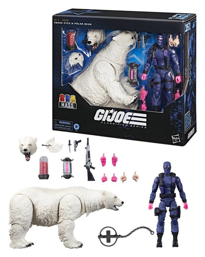 Figurine Hasbro G.I. Joe Classified Series Snake Eyes avec ours polaire, 15 cm