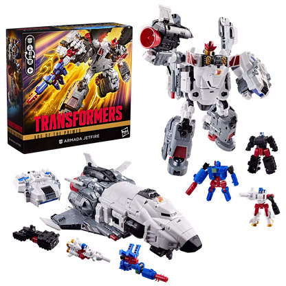 Figurine Transformers Age of the Primes Armada Jetfire Classe Commandant de la marque Hasbro, détaillée et articulée.