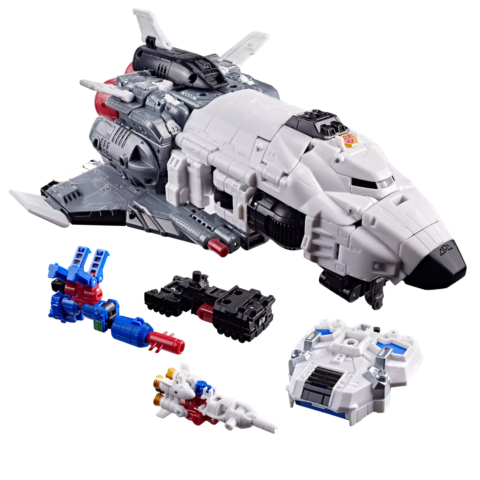 Figurine Transformers Age of the Primes Armada Jetfire Classe Commandant de Hasbro, vue détaillée en mode robot et jet.