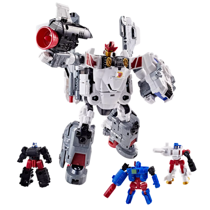 Figurine Transformers Age of the Primes Armada Jetfire Classe Commandant de Hasbro, détail de la figurine en mode robot.