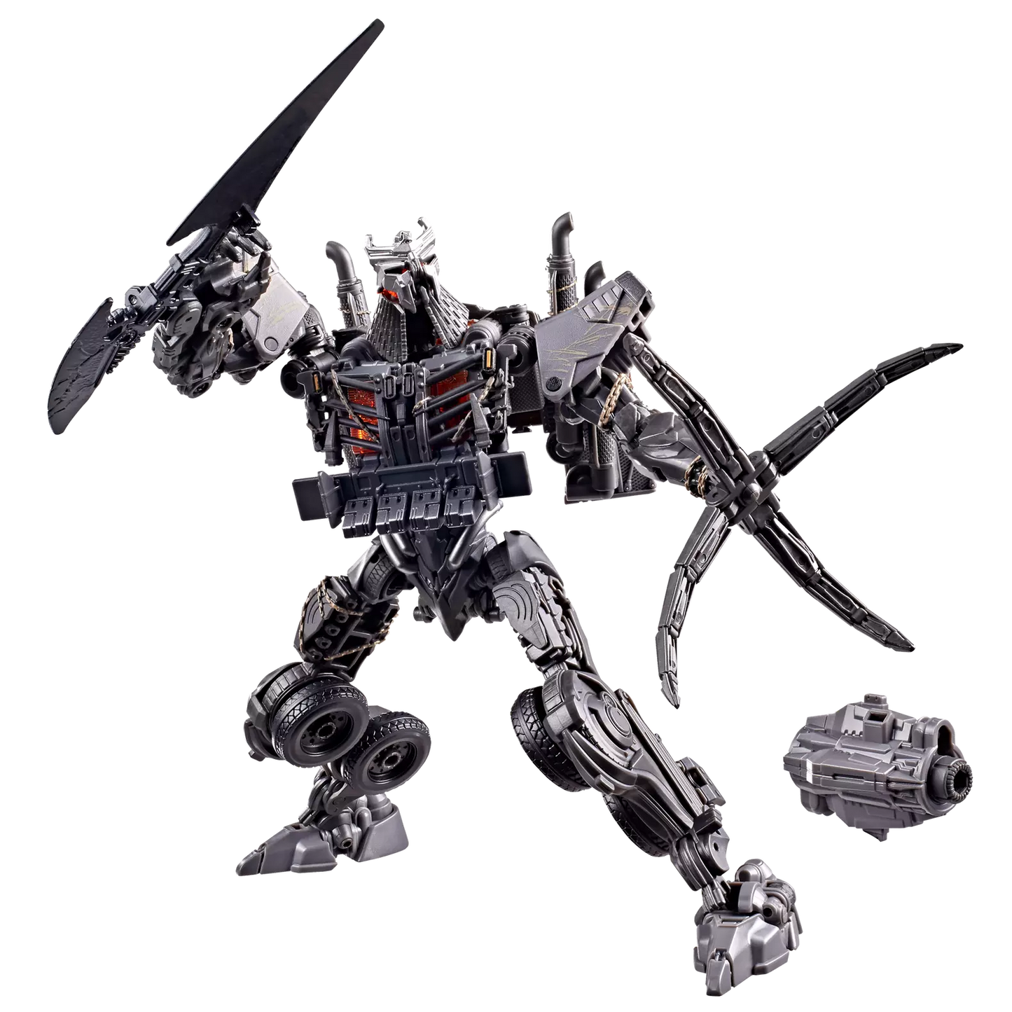 Figurine Leader Scourge Transformers Studio Series Rise of the Beasts de Hasbro, vue rapprochée avec détails de la figurine.