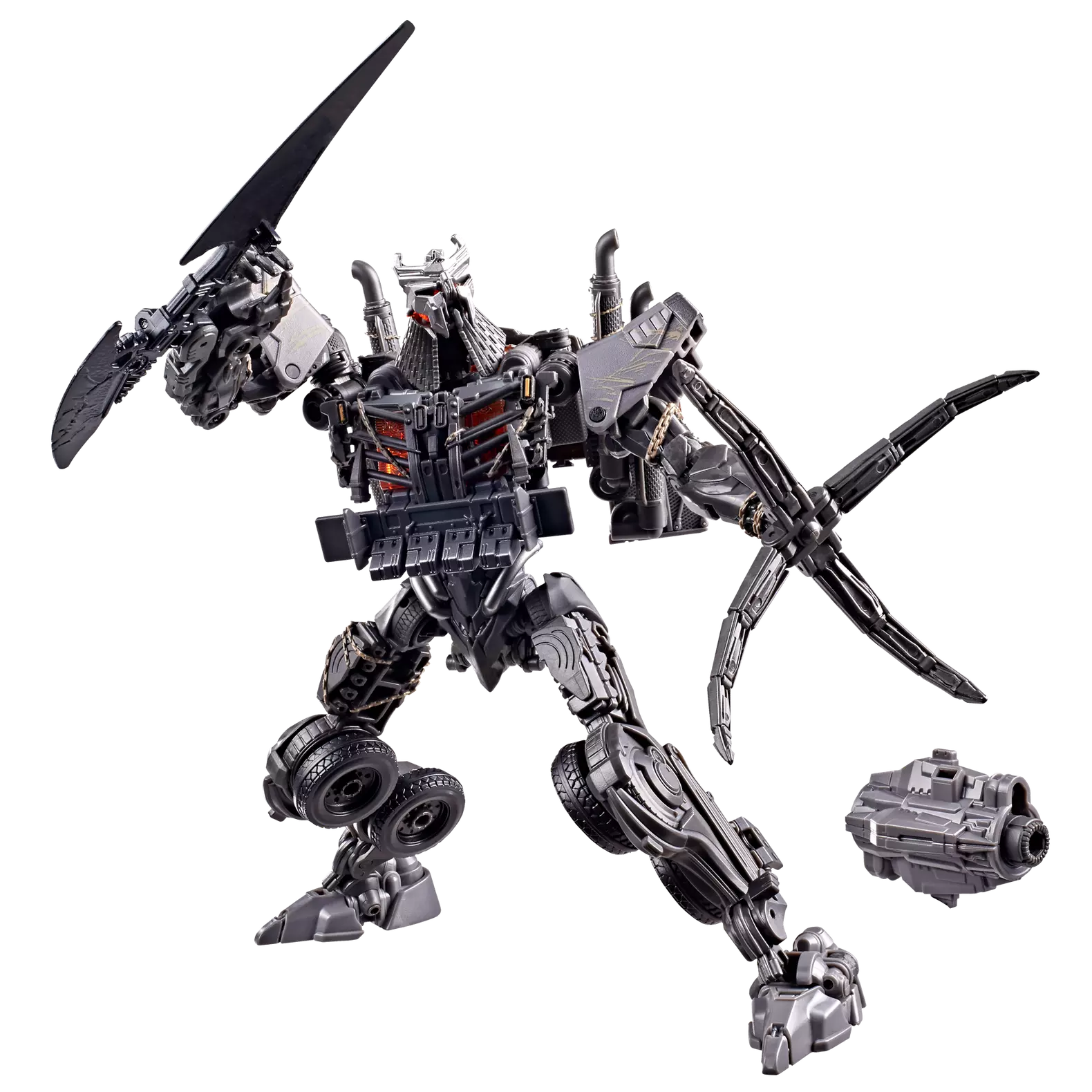 Figurine Leader Scourge Transformers Studio Series Rise of the Beasts de Hasbro, vue rapprochée avec détails de la figurine.