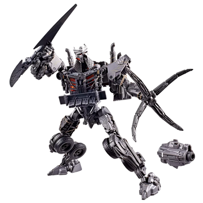Figurine Leader Scourge Transformers Studio Series Rise of the Beasts de Hasbro, vue rapprochée avec détails de la figurine.