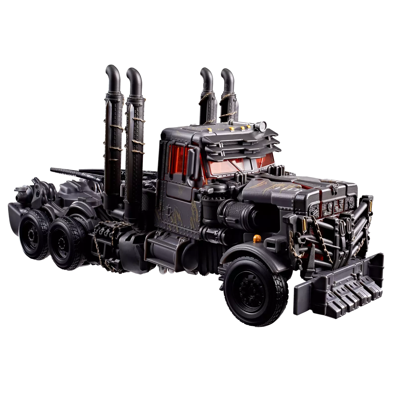 Figurine Leader Scourge de Transformers Studio Series par Hasbro, détail de la figurine Rise of the Beasts, pose dynamique.
